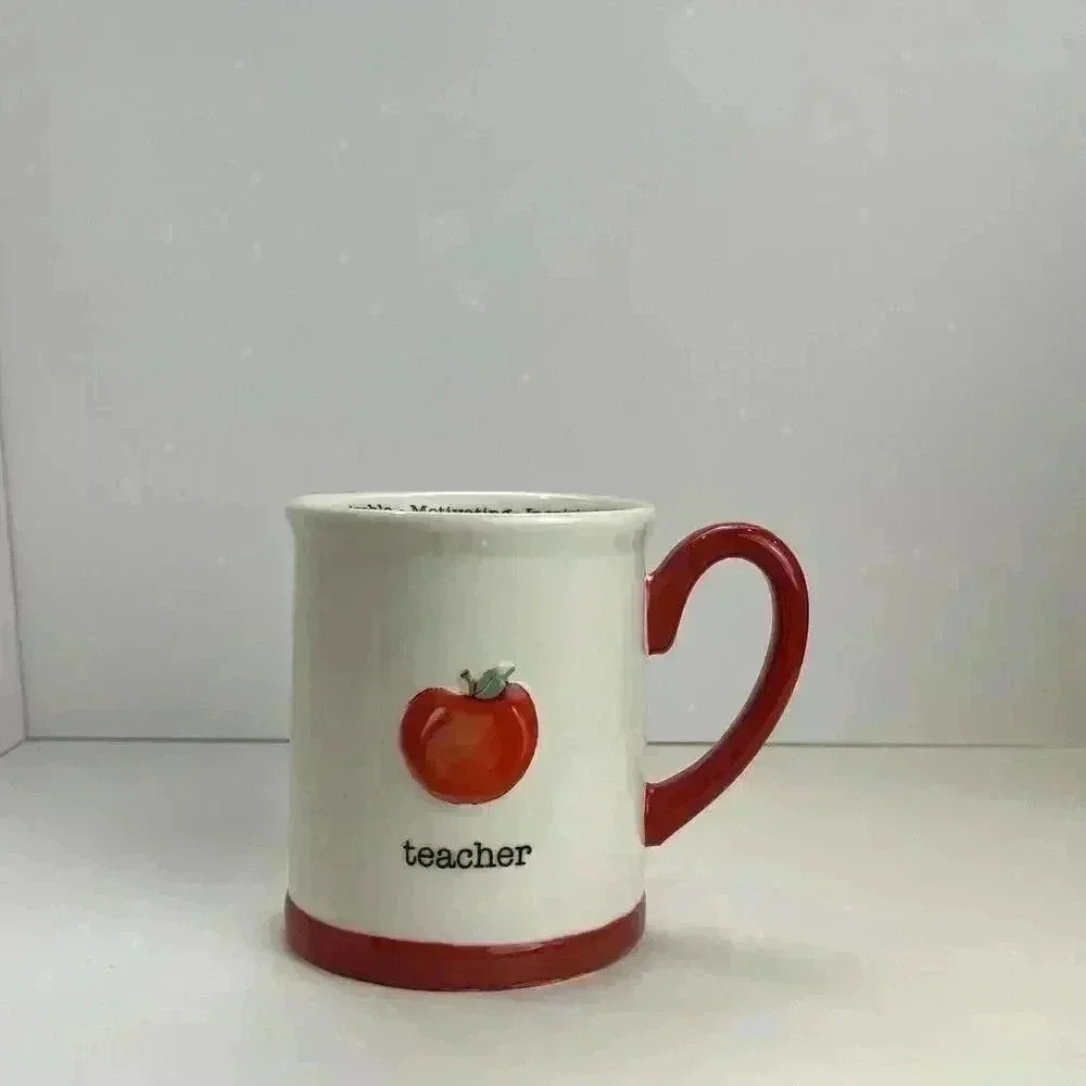 Papel Giftware Teacher Sculpted Coffee‎ Mug Red/White  2006